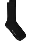 Dolce & Gabbana Ribbed Intarsia-knit Logo Socks In Black