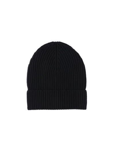 Dolce & Gabbana Ribbed Knit Beanie In Black