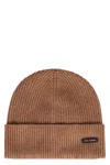 Dolce & Gabbana Ribbed Knit Beanie In Brown