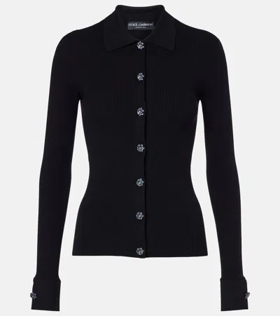 Dolce & Gabbana Long-sleeved Cardigan In Black