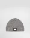 Dolce & Gabbana Ribbed Knit Hat In Gray