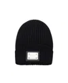 Dolce & Gabbana Ribbed-knit Logo Beanie In Black
