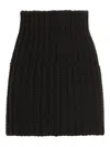 Dolce & Gabbana Ribbed-knit Mini Skirt In Black