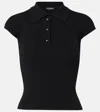 Dolce & Gabbana Ribbed Knit Polo T-shirt In Black