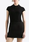 Dolce & Gabbana Ribbed Knit Polo T-shirt In Black