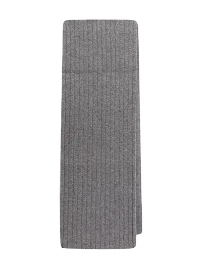 Dolce & Gabbana Ribbed Knit Scarf In Gray