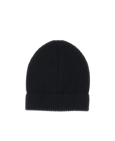 Dolce & Gabbana Ribbed-knit Turn-up Beanie In Black