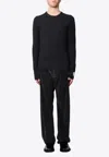 Dolce & Gabbana Crewneck Wool Blend Sweater Patch In Gray