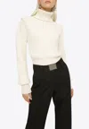 Dolce & Gabbana Ribbed Wool Turtleneck Sweater In White