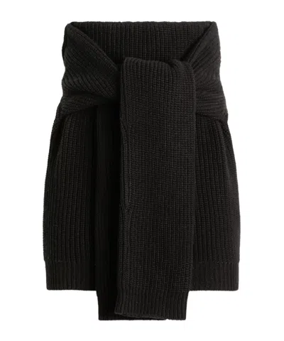 Dolce & Gabbana Ribbed-knit Wrap Skirt In Black