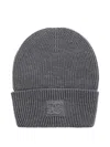 Dolce & Gabbana Ribbed Logo-patch Beanie Hat In Gray