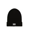 Dolce & Gabbana Logo-plaque Ribbed Wool Beanie In Black