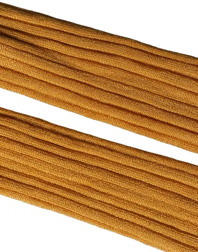 Dolce & Gabbana Ribbed Nylon Tights In Yellow