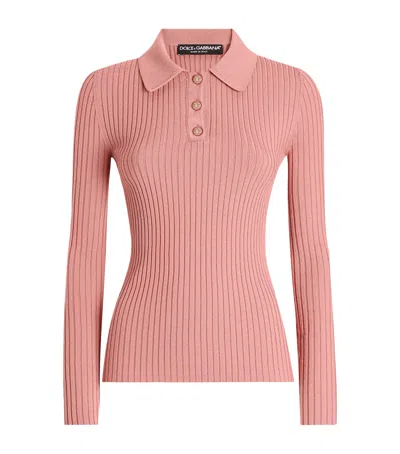 DOLCE & GABBANA RIBBED POLO-NECK SWEATER