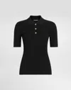 Dolce & Gabbana Ribbed Polo Sweater In Black