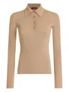 Dolce & Gabbana Ribbed Polo Top In Neutral