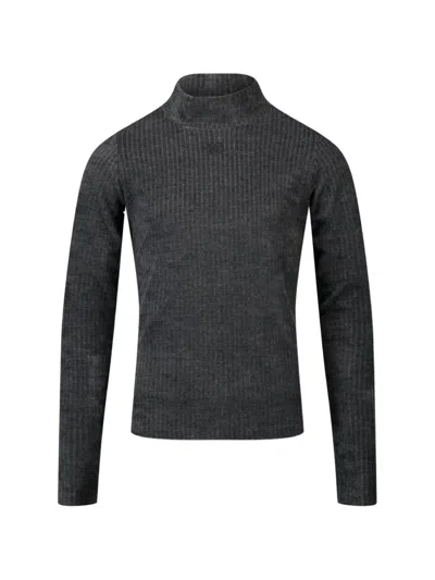 Dolce & Gabbana Kids' Ribbed Roll-neck Top In Gray