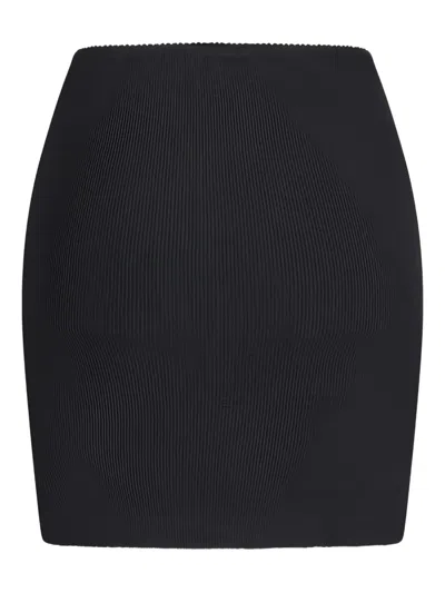 Dolce & Gabbana Ribbed Skirt In Black