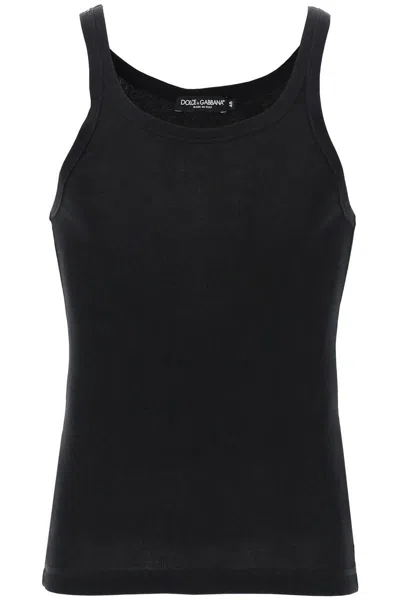 Dolce & Gabbana "ribbed Slim Shoulder Tank Top In Black