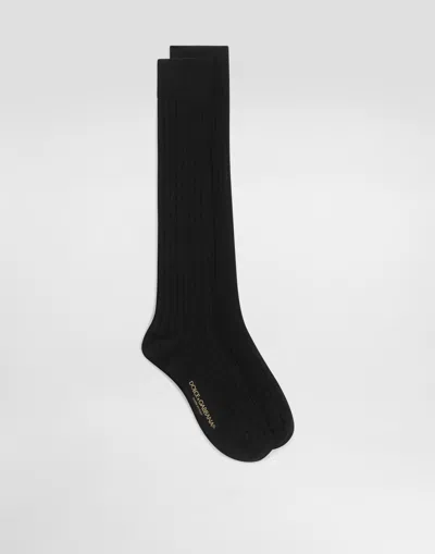 Dolce & Gabbana Ribbed Socks In Black