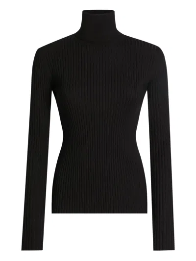 Dolce & Gabbana Ribbed Sweater In Black