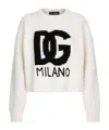 Dolce & Gabbana Ribbed Wool Sweater With Dg Logo In White