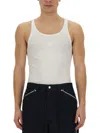 Dolce & Gabbana Classic Fit Cotton Blend Tank Top With Ribbed Texture