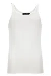 Dolce & Gabbana Classic Fit Cotton Blend Tank Top With Ribbed Texture