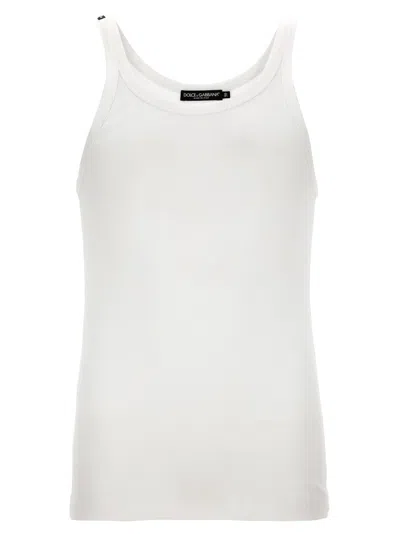 Dolce & Gabbana Ribbed Tank Top In White