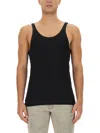 Dolce & Gabbana Fine-rib Washed Cotton Singlet In Black