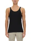 Dolce & Gabbana Fine-rib Washed Cotton Singlet In Black