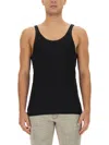 Dolce & Gabbana Fine-rib Washed Cotton Singlet In Black
