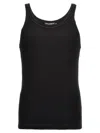 Dolce & Gabbana Fine-rib Cotton Tank Top In Black