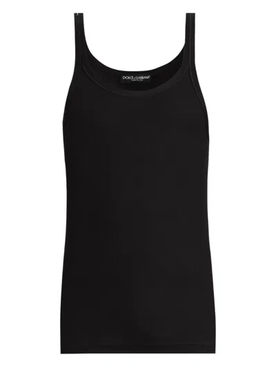 Dolce & Gabbana Ribbed Tank Top In Black