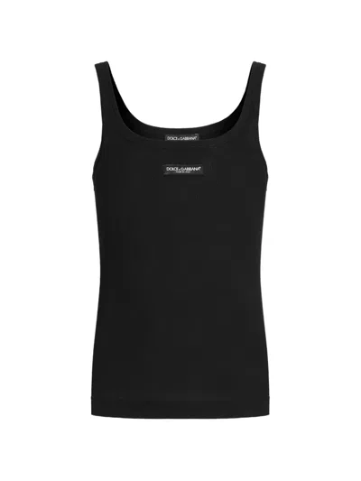 Dolce & Gabbana Ribbed Tank Top In Black