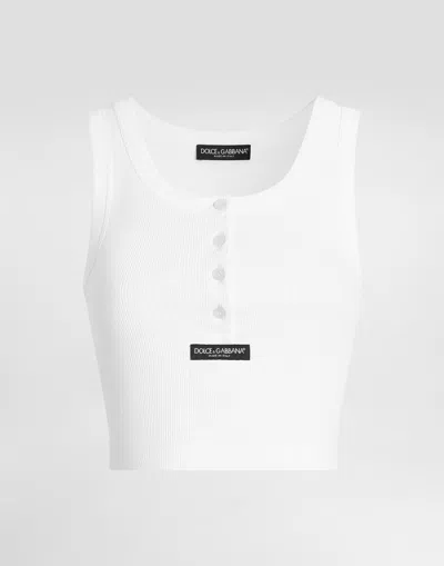 Dolce & Gabbana Ribbed Tank Top In White