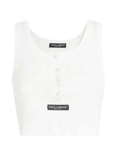 Dolce & Gabbana Ribbed Tank Top In White
