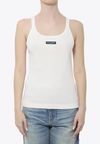 Dolce & Gabbana Ribbed Tank Top In White