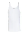 Dolce & Gabbana Classic Fit Cotton Blend Tank Top With Ribbed Texture In White