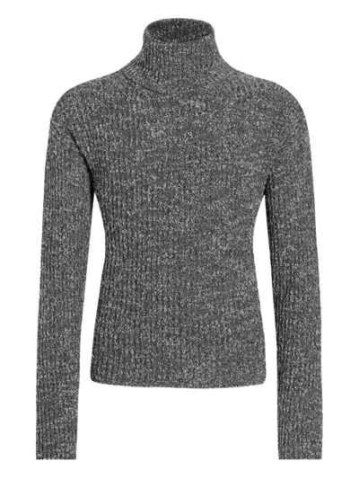 Dolce & Gabbana Ribbed Turtleneck Sweater In Gray