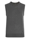 Dolce & Gabbana Cashmere Sleeveless Top Ribbed Hem In Gray