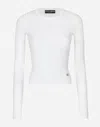 Dolce & Gabbana Dg-embroidered Fine-knit Cardigan In White