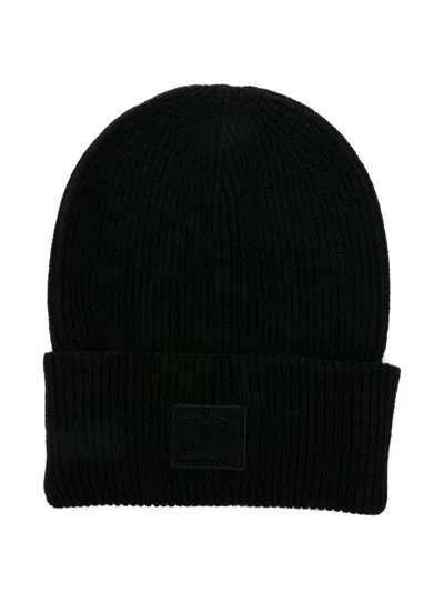 Dolce & Gabbana Ribbed Wool Beanie Hat In Black