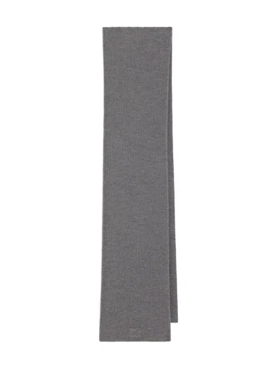 Dolce & Gabbana Ribbed Wool Scarf In Gray