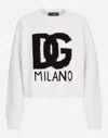 Dolce & Gabbana Wool Logo Sweater In White