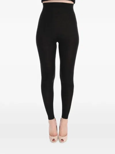 Dolce & Gabbana Ribbed-knit Leggings In Black