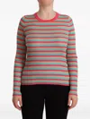 Dolce & Gabbana Multicolor Stripes Silk Crew Neck Pullover Top In Multi