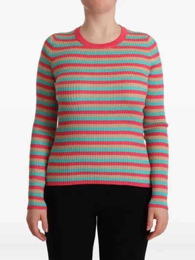 DOLCE & GABBANA RIBBED-KNIT STRIPED SWEATER