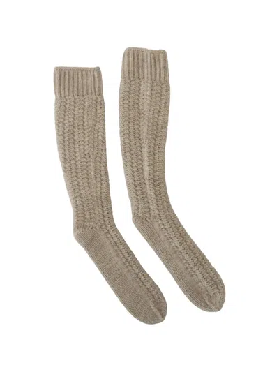 Dolce & Gabbana Wool Knit Knee High Women Socks In Neutral