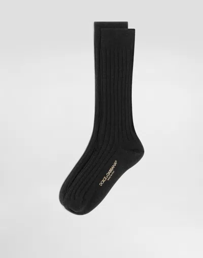 Dolce & Gabbana Ribbedwool Socks In Black